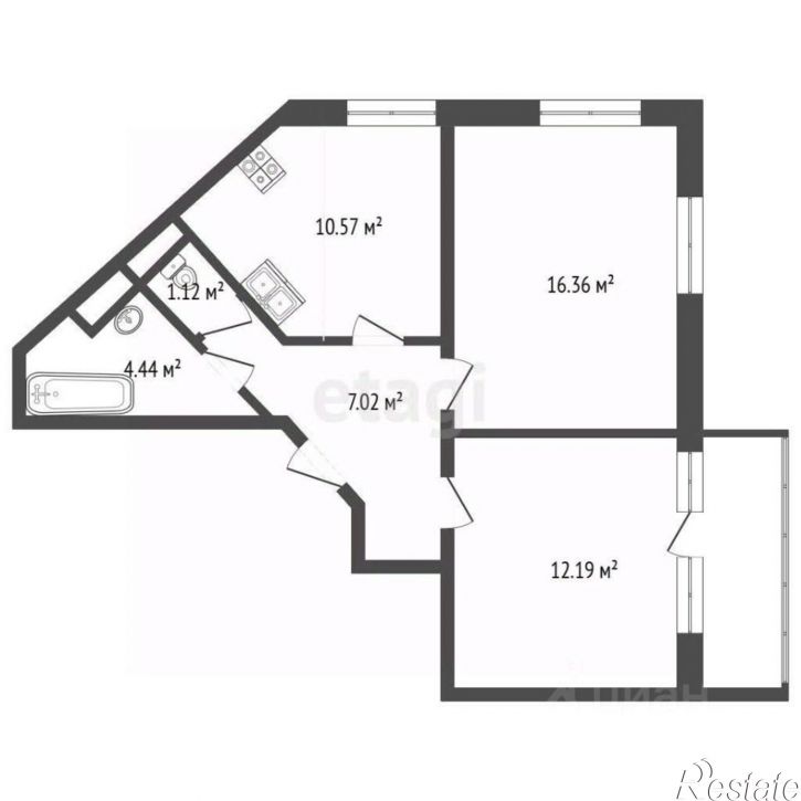 2-комн квартира 7-я просека, 102,  д. 102