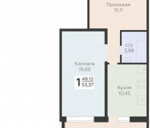 1-комн, 53 кв м, этаж 6/10 3-й кв-л, 8
