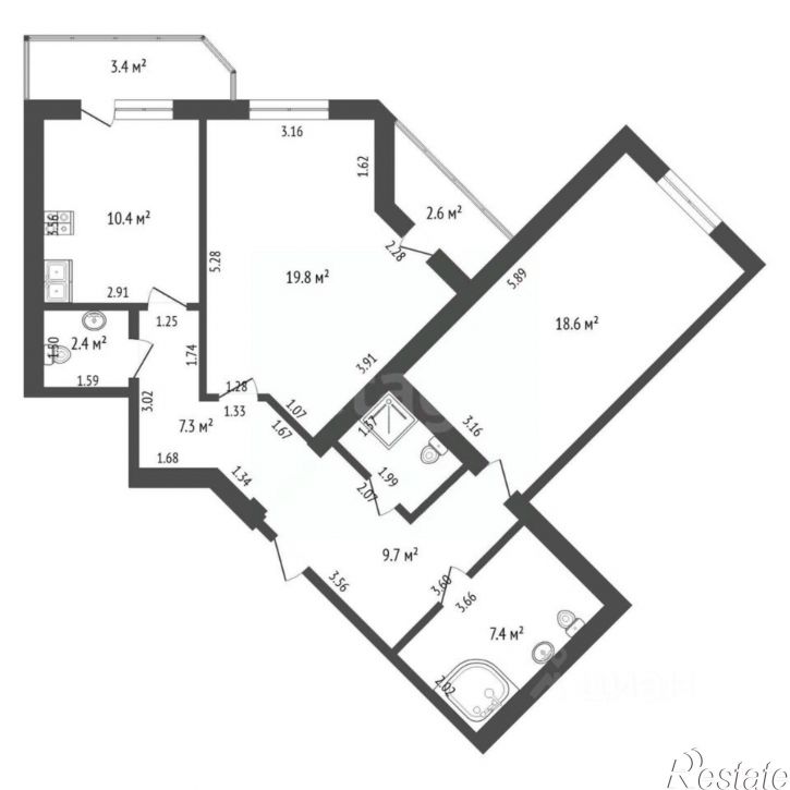 2-комн квартира улица Зои Космодемьянской, 21,  д. 21