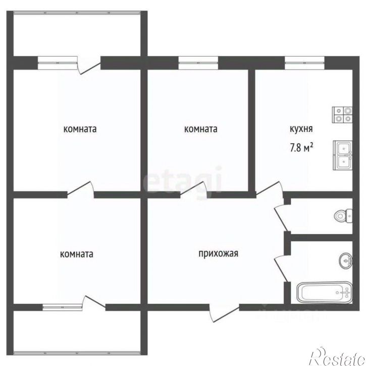 3-комн квартира пр-кт Карла Маркса, 489,  д. 489