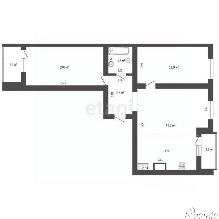 3-комн квартира переулок Юрия Павлова, 7А,  д. 7А
