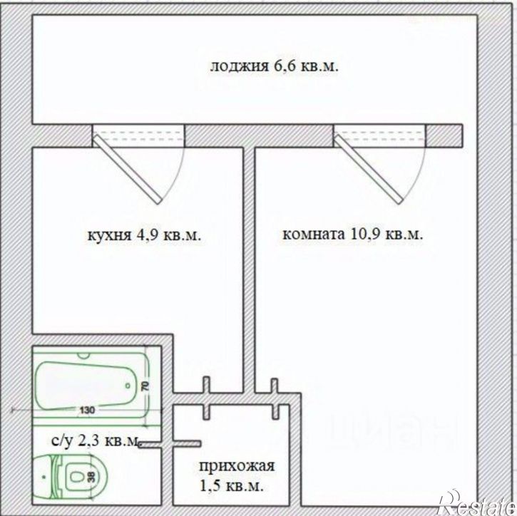 1-комн квартира улица Железной Дивизии, 17,  д. 17