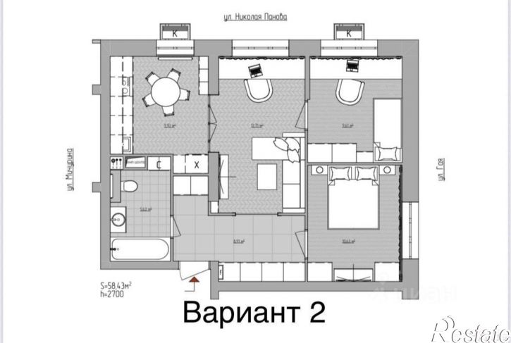 2-комн квартира ул Николая Панова, 25,  д. 25