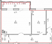 3-комн, 109 кв м, этаж 10/16 улица Мориса Тореза, 34А