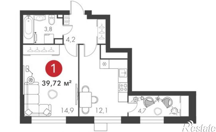 1-комн квартира ул Николая Панова, 25,  д. 25