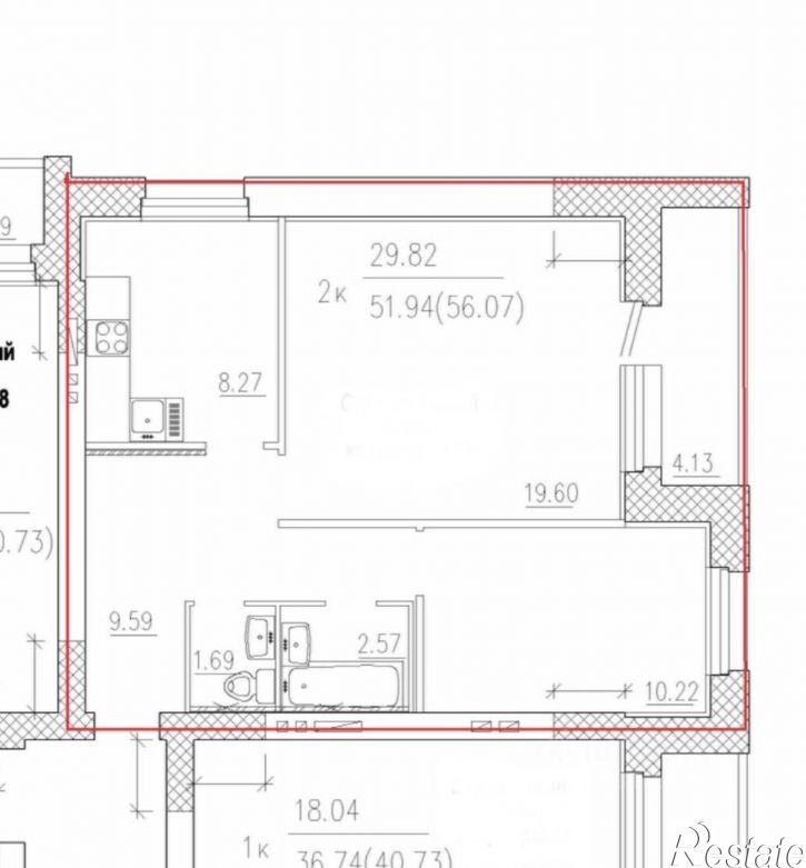2-комн квартира 1-й кв-л, 38,  д. 38