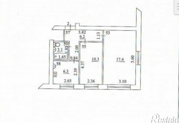 2-комн квартира 4-й кв-л, 1,  д. 1