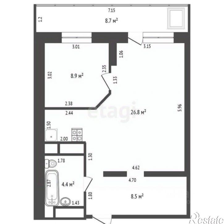 1-комн квартира улица Советской Армии, 238А,  д. 238А