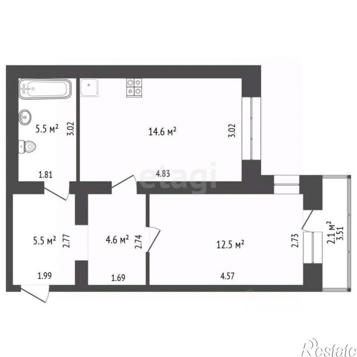 1-комн квартира Казачья улица, 32,  д. 32
