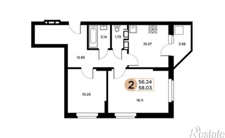 2-комн квартира Московское (18 км) шоссе, 55,  д. 55