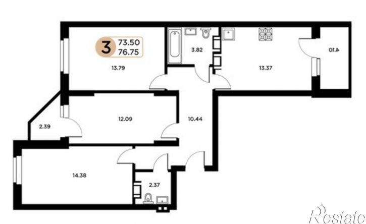 3-комн квартира Московское (18 км) шоссе, 55,  д. 55