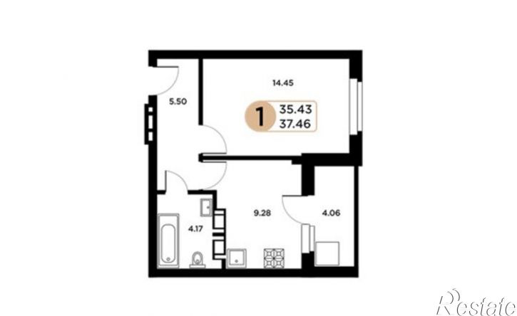 1-комн квартира Московское шоссе, 18-й километр, 55