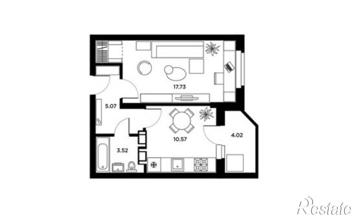 1-комн квартира Московское (18 км) шоссе, 55,  д. 55