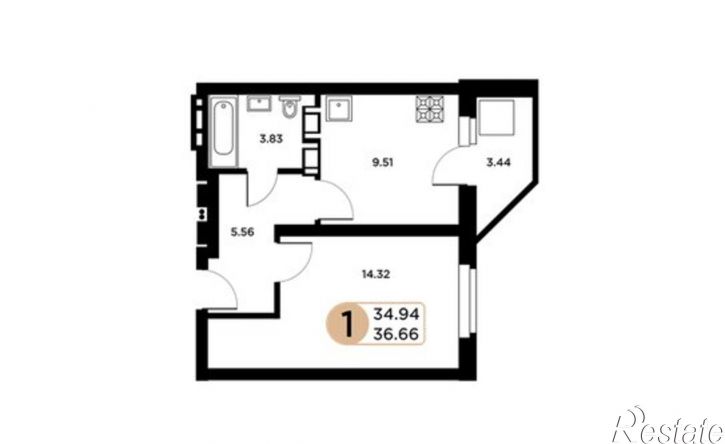 1-комн квартира Московское (18 км) шоссе, 55,  д. 55