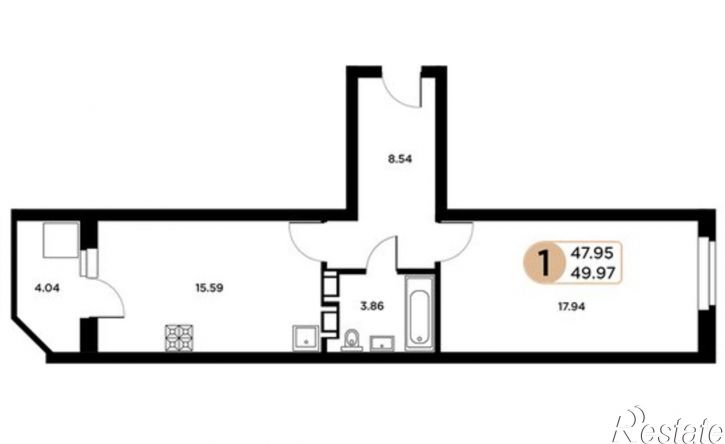 1-комн квартира Московское (18 км) шоссе, 55,  д. 55