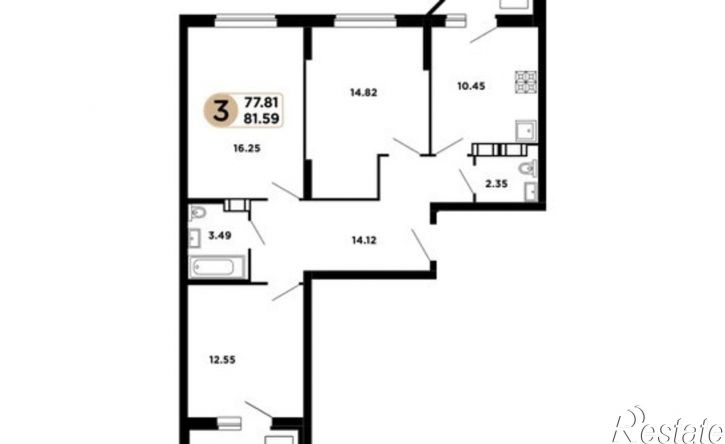 3-комн квартира Московское (18 км) шоссе, 57,  д. 57