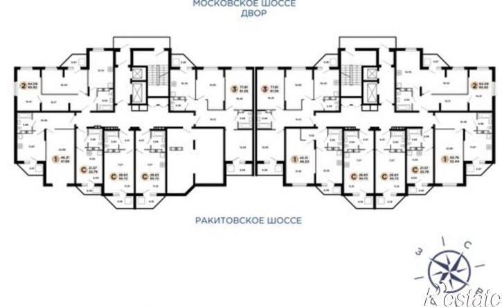 1-комн квартира Московское шоссе, 18-й километр, 57