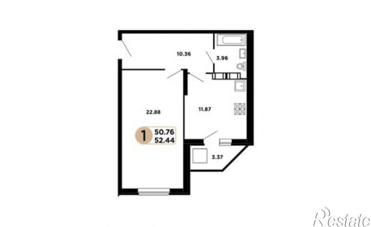 1-комн квартира Московское шоссе, 18-й километр, 57