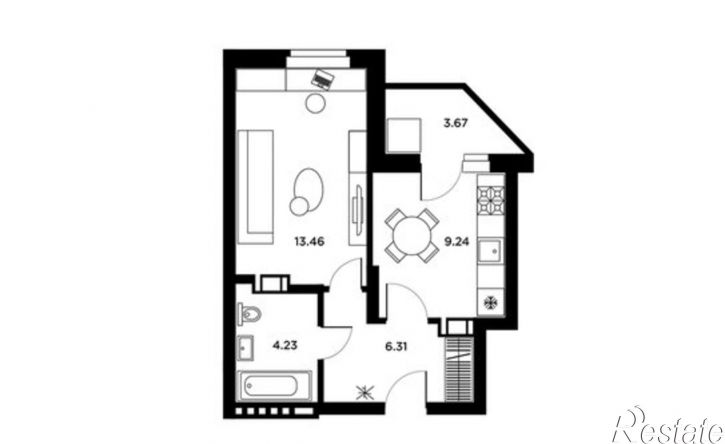 1-комн квартира Московское шоссе, 18-й километр, 55
