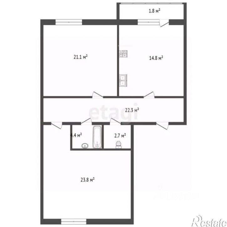 2-комн квартира ул Революционная, 5,  д. 5