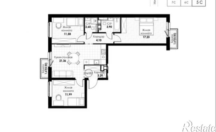 3-комн квартира в новом доме 11-й кв-л, 55,  д. 55