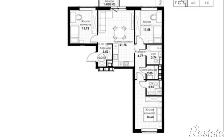 3-комн квартира в новом доме 11-й кв-л, 55,  д. 55