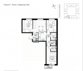 3-комн, 76 кв м, этаж 6/8 11-й кв-л, 55