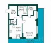 1-комн, 57 кв м, этаж 10/29 Ново-Садовая улица, 106 к80