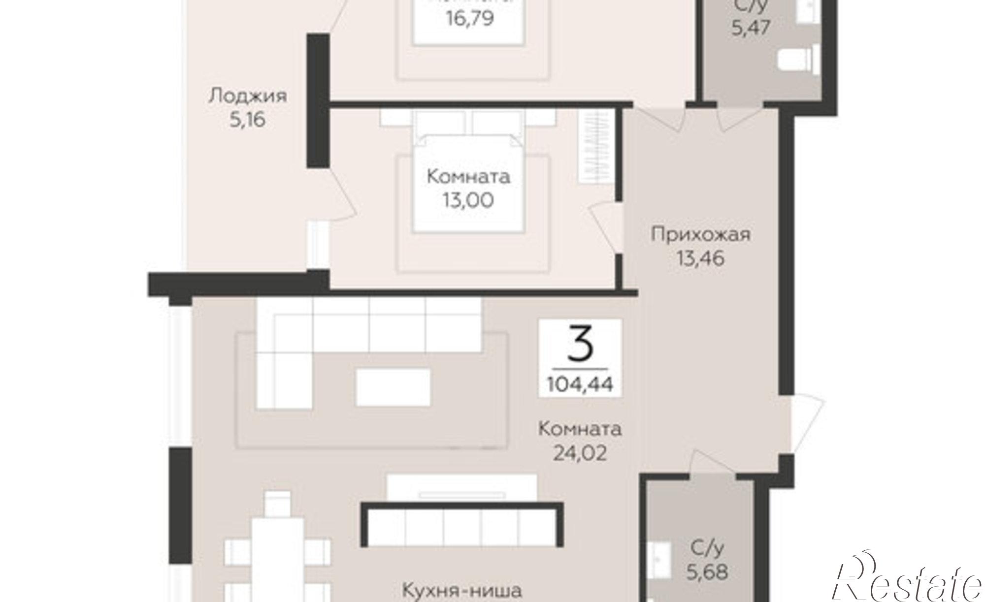 Купить квартиру за 15 272 300 рублей на лн Третья, 4