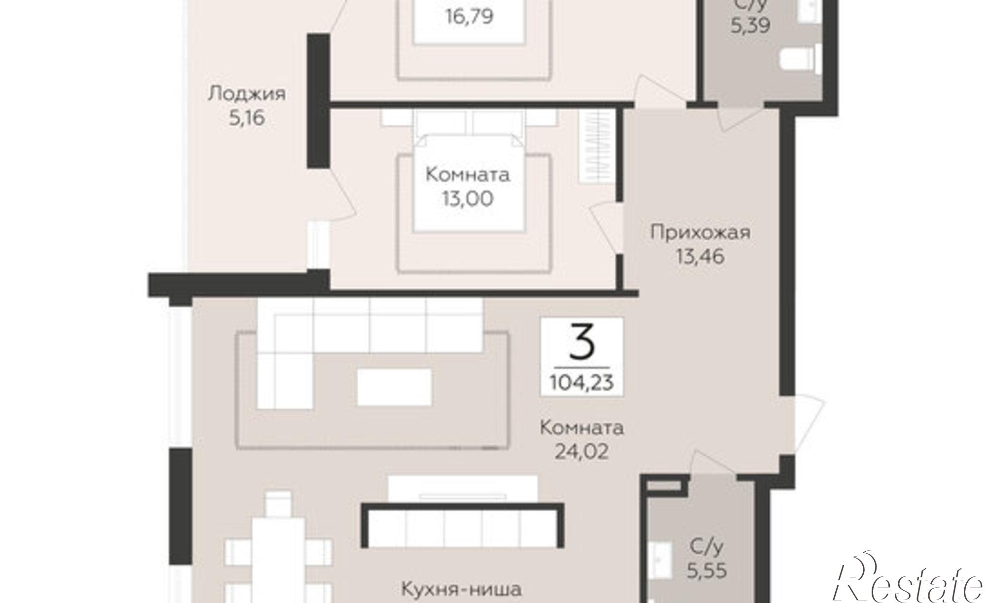 Купить квартиру за 16 056 600 рублей на лн Третья, 4