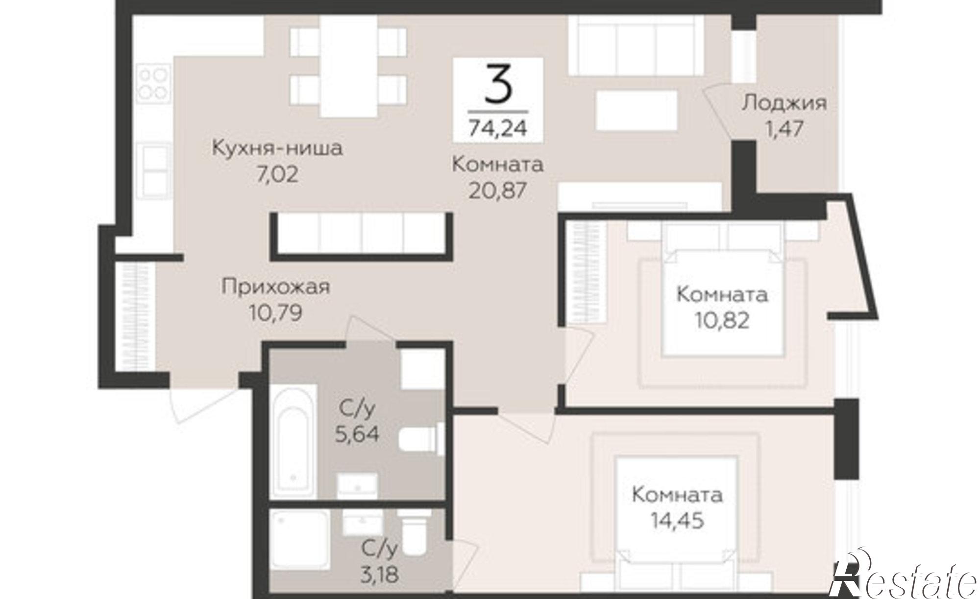 Купить квартиру за 11 896 200 рублей на лн Третья, 4
