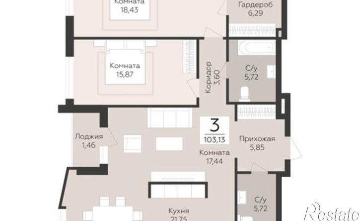 3-комн квартира в новом доме лн Третья, 4,  д. 4