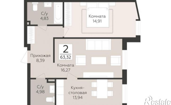 2-комн квартира в новом доме лн Третья, 4,  д. 4