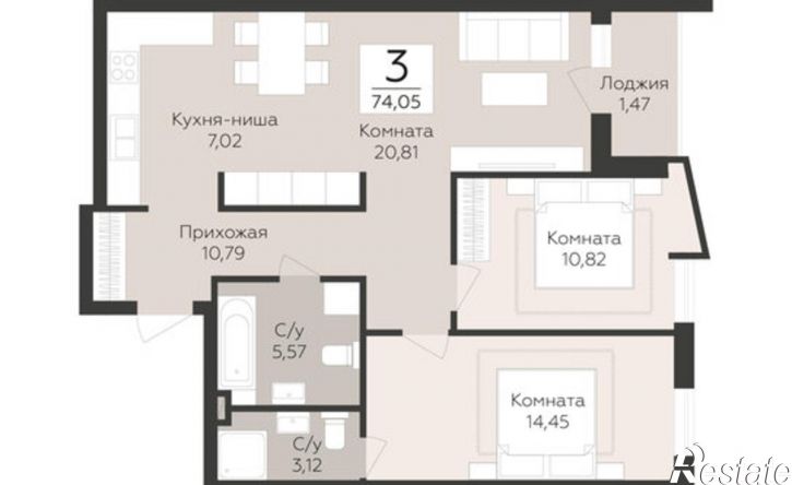 3-комн квартира в новом доме лн Третья, 4,  д. 4