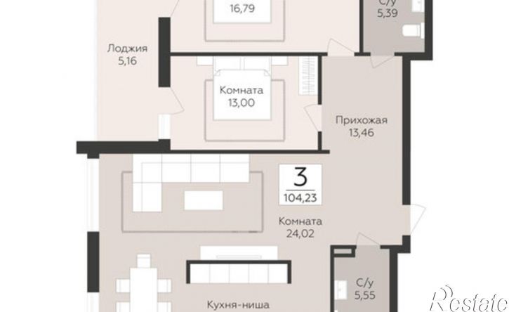 3-комн квартира в новом доме лн Третья, 4,  д. 4