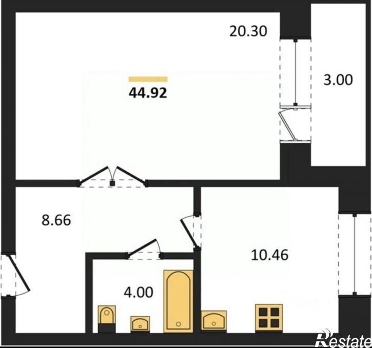 1-комн квартира в новом доме 3-й кв-л, 8,  д. 8