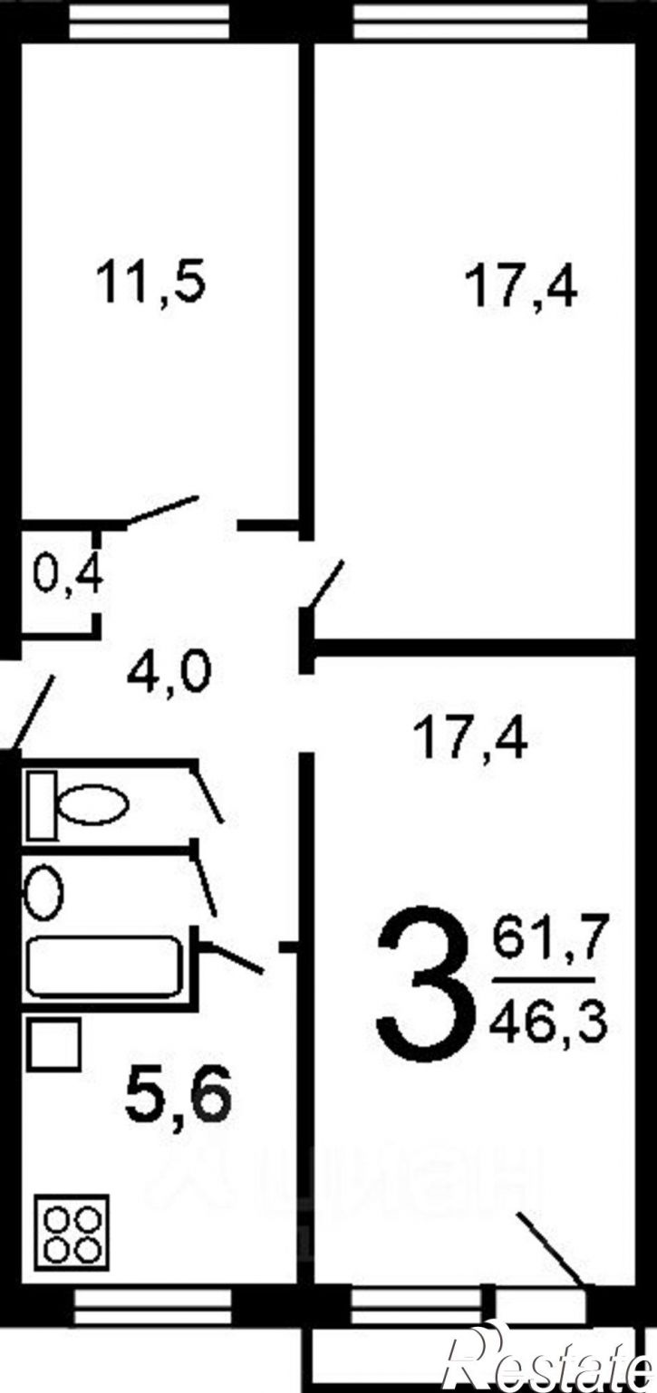 3-комн квартира Черемшанская улица, 258,  д. 258