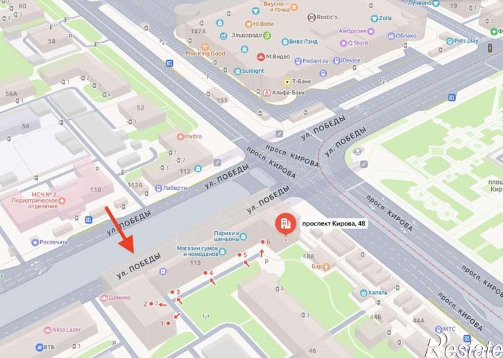 Торговое помещение Кирова проспект, 48