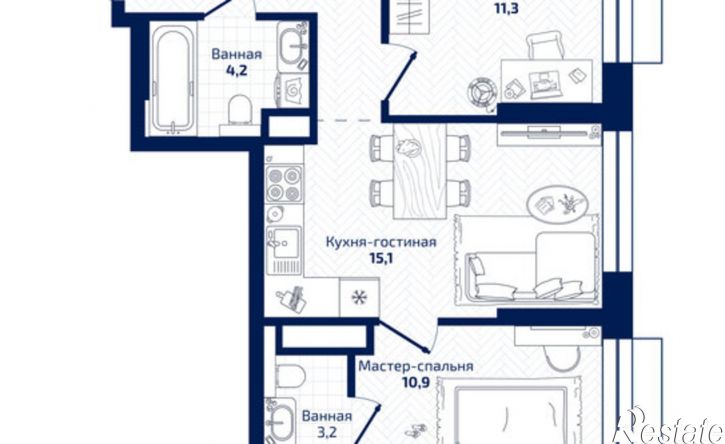 2-комн квартира в новом доме ул Радиальная 8-я, 31,  д. 31