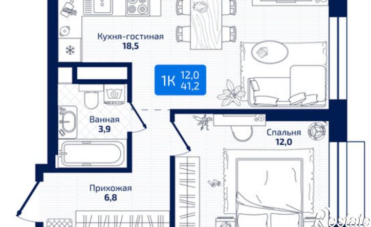 1-комн квартира в новом доме ул Радиальная 8-я, 31,  д. 31