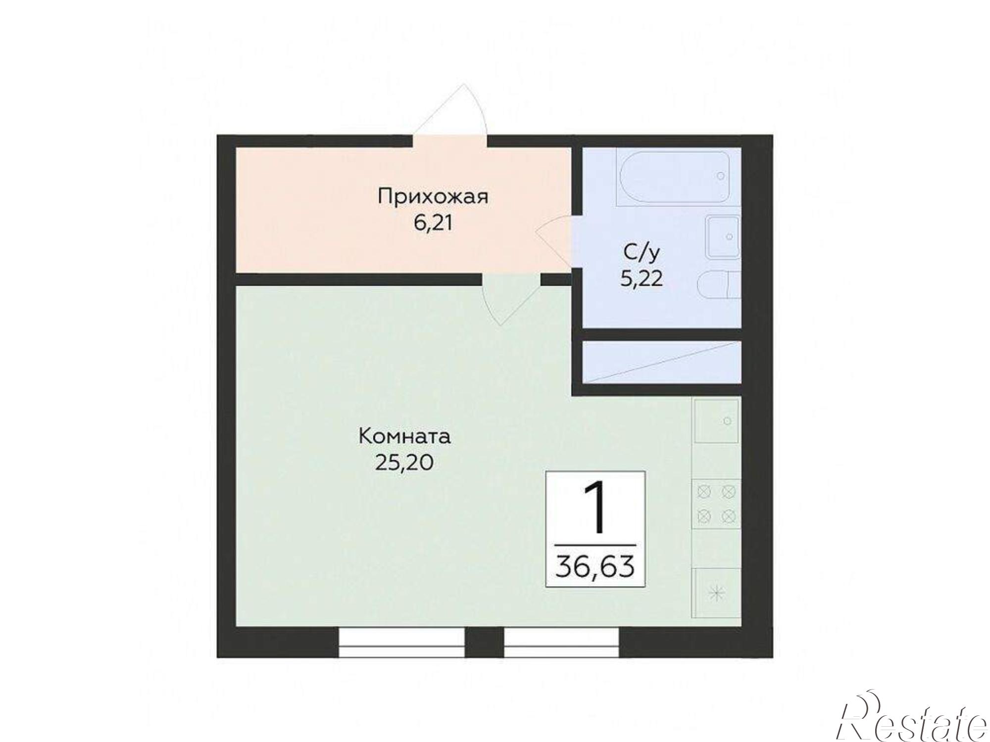 Купить студию за 6 301 290 рублей на Советской Армии улица, д.242