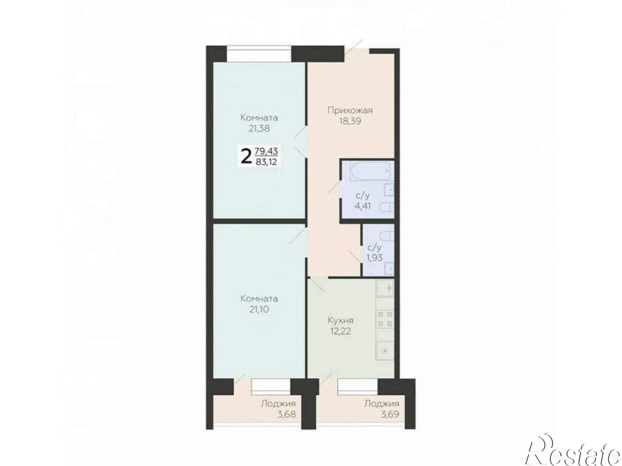 Купить квартиру за 8 303 690 рублей на 3-й квартал, д.8
