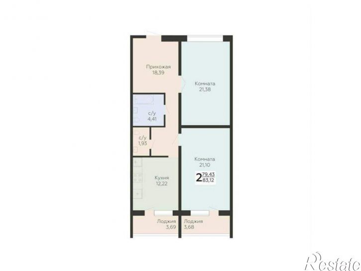 2-комн квартира в новом доме 3-й квартал, д.8