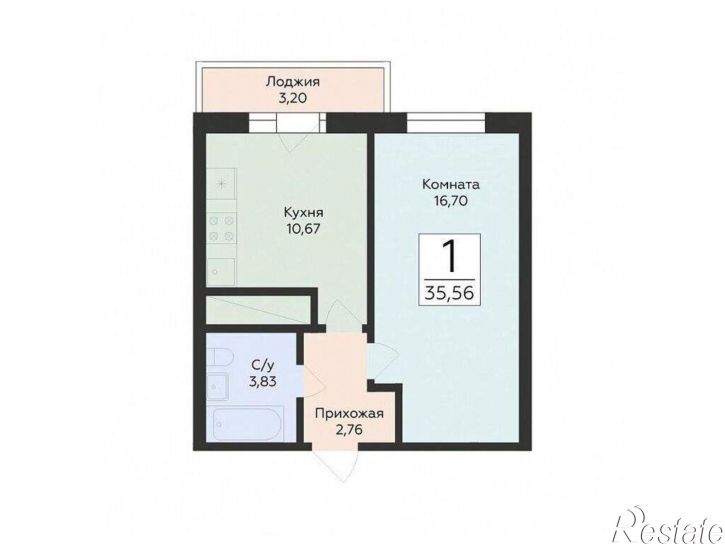 1-комн квартира в новом доме Советской Армии улица, д.242