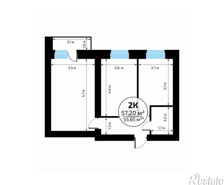 2-комн квартира в новом доме 1-й кв-л, 50,  д. 50