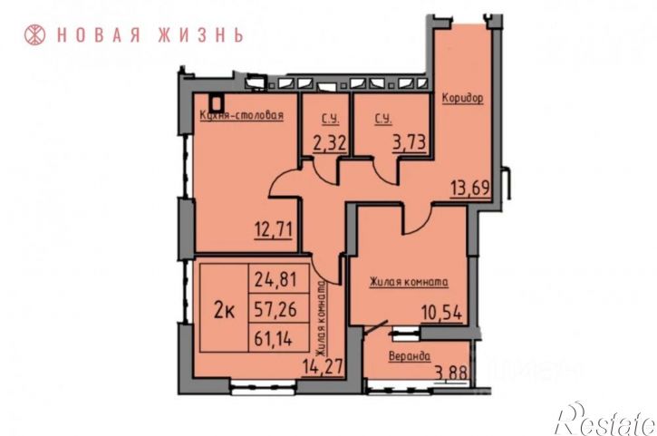 2-комн квартира ул Корабельная, 13,  д. 13