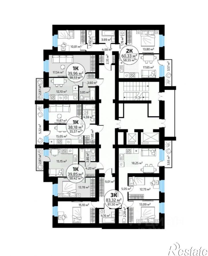 1-комн квартира в новом доме 1-й кв-л, 50,  д. 50