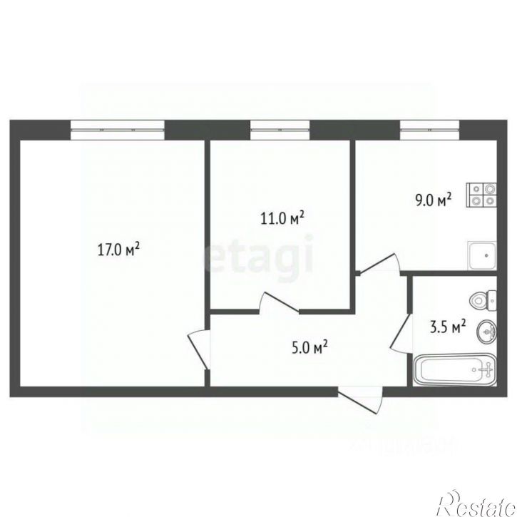 2-комн квартира 2-й кв-л, 16,  д. 16