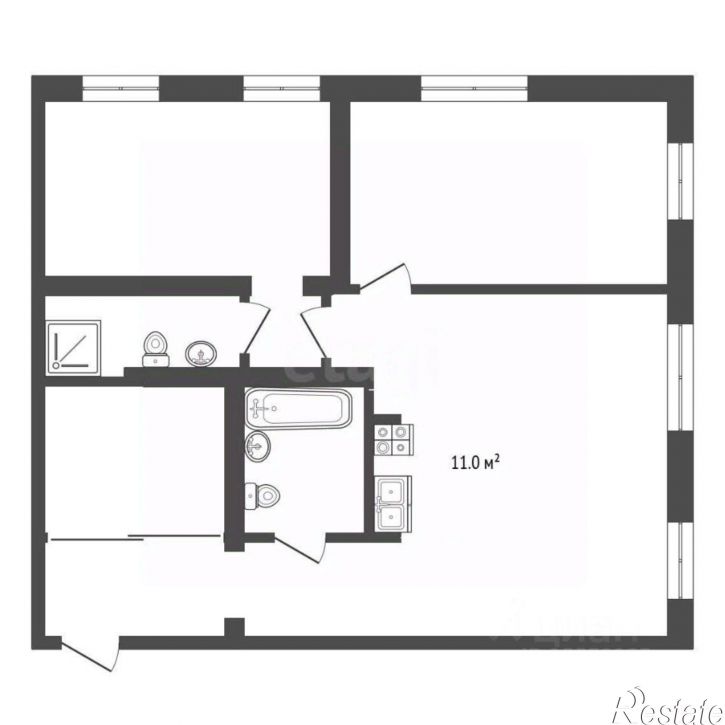 3-комн квартира ул 8 Марта, 6 2,  д. 6 2,  к. 2