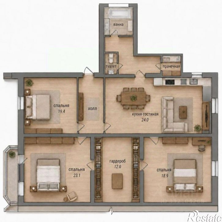 3-комн квартира ул Рабочая, 85,  д. 85